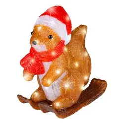 Scoiattolo luce fissa (16x26x29cm) (1pz) 30 luci - LED Bianco freddo IP44 Brown 493880 - immagine 1
