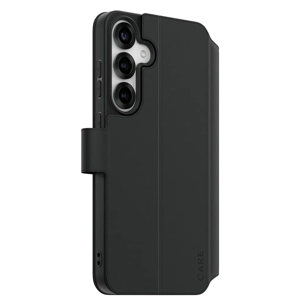 Custodia per Samsung Galaxy S25+ S936, PanzerGlass, Care Feature Kickstand Wallet, Nera - immagine 1