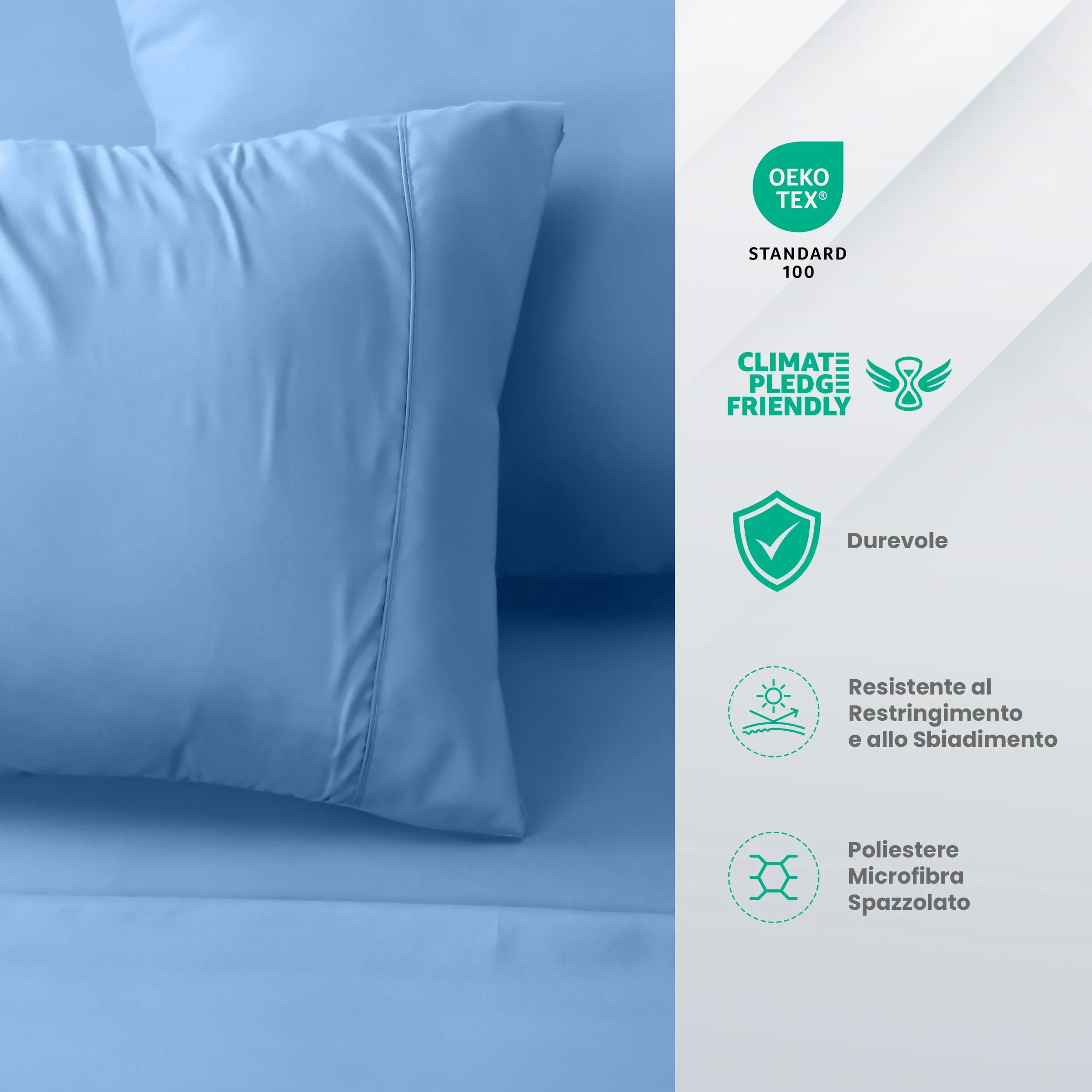 Utopia Bedding Set Lenzuola Letto 4 Pezzi, 150x200cm, Blu Olandese - immagine 4
