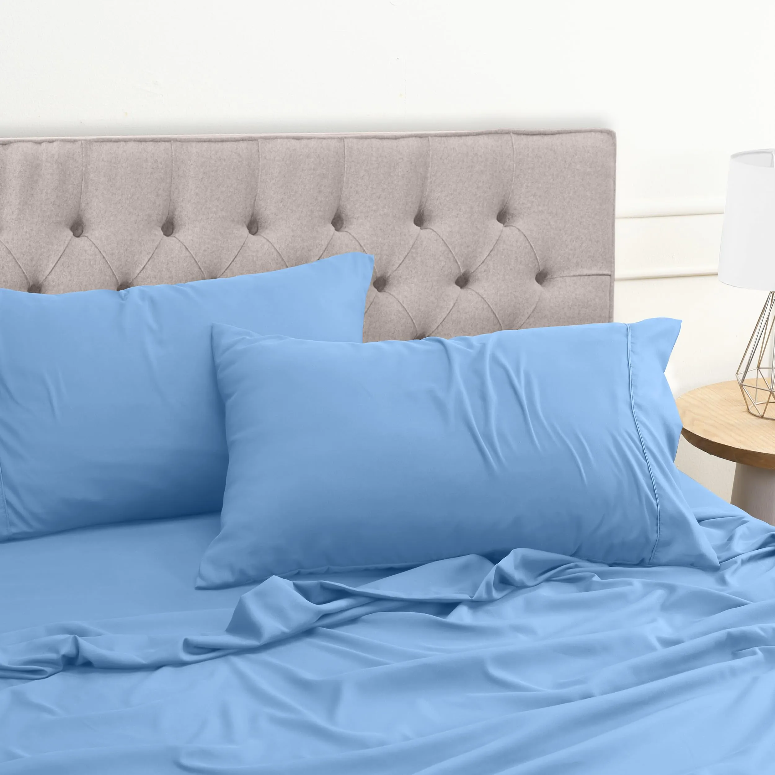 Utopia Bedding Set Lenzuola Letto 4 Pezzi, 150x200cm, Blu Olandese - immagine 6