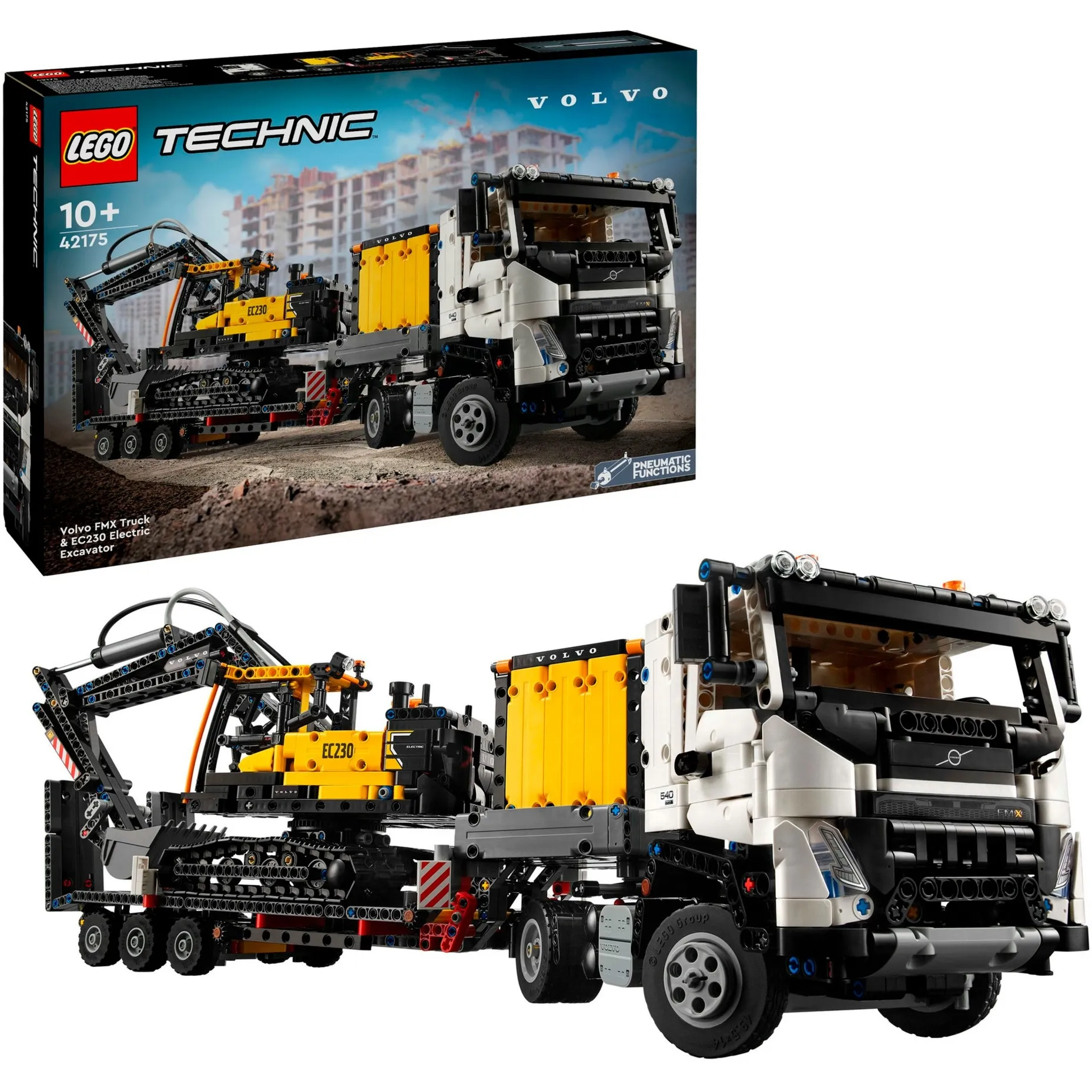 Technic 42175 Autocarro Volvo FMX ed Escavatore Elettrico EC230, Veicoli Giocattolo da Costruire, Regalo per Bambini 10+, Giochi di costruzione - immagine 1