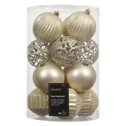 Set palline albero Natale (16pz-8cm) Plastica Pearl 9028345 - immagine 1
