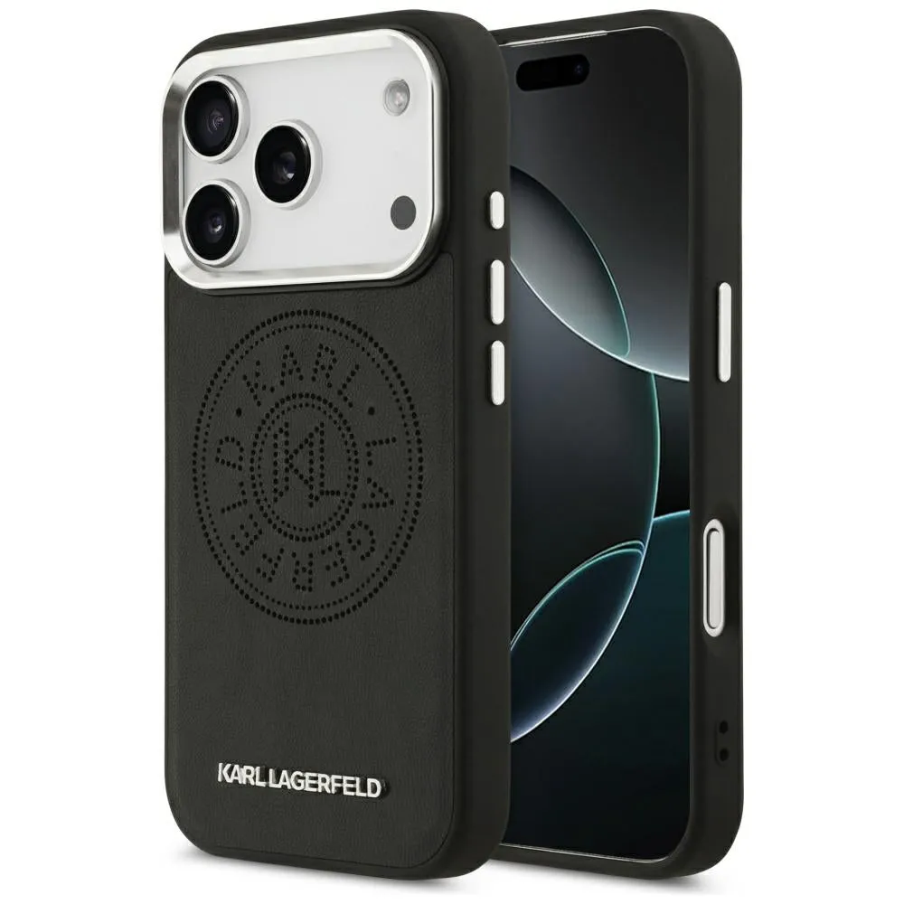 Custodia MagSafe per Apple iPhone 17 Pro, Karl Lagerfeld, Point & Metal Logo, Nera - immagine 1