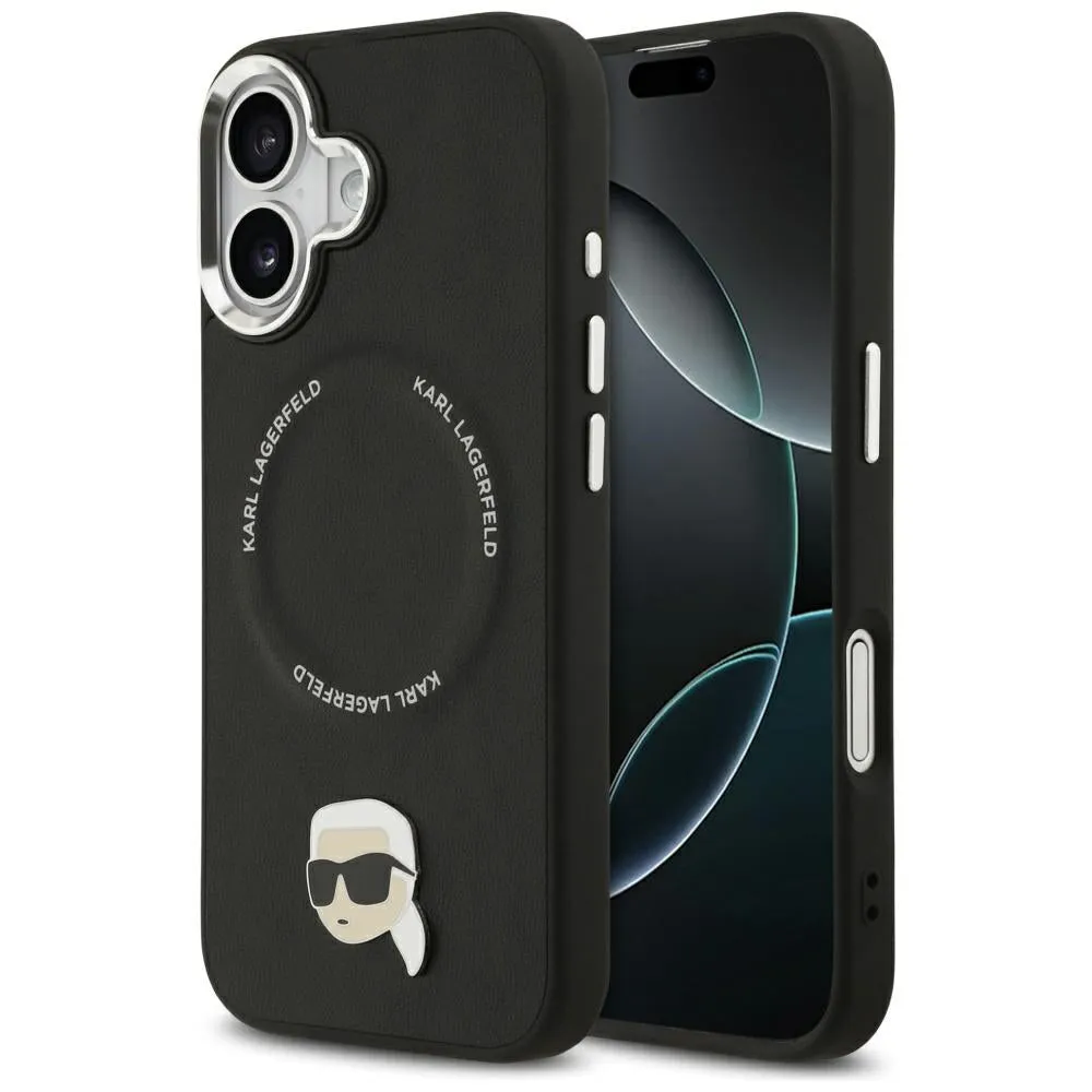 Custodia MagSafe per Apple iPhone 17, Karl Lagerfeld, Karl Pin, Nera - immagine 1