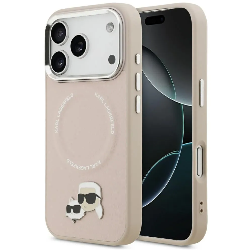 Custodia MagSafe per Apple iPhone 17 Pro Max, Karl Lagerfeld, Karl & Choupette Pins, Rosa - immagine 1