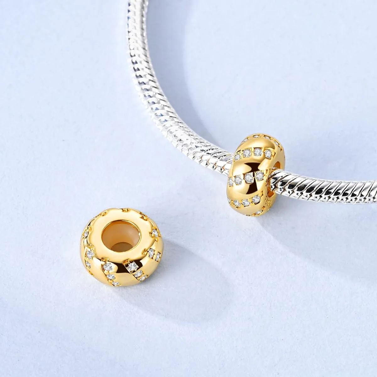 QIKAOLA Ciondolo Bead Charm Perline in argento sterling S925 per bracciali e collane europee per donne - immagine 3