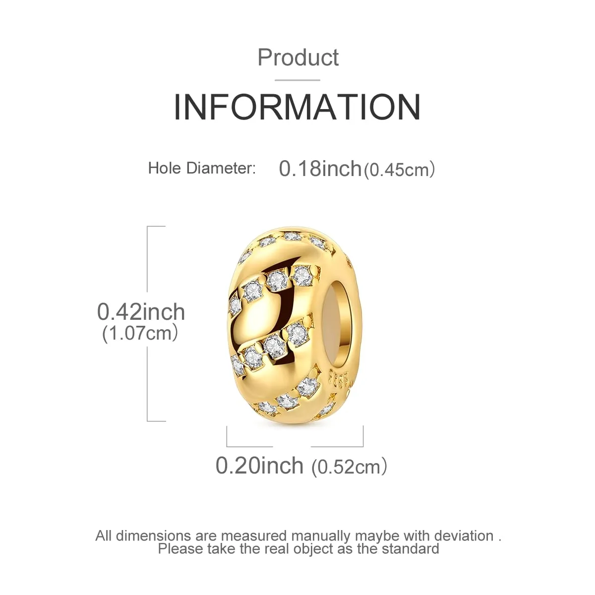 QIKAOLA Ciondolo Bead Charm Perline in argento sterling S925 per bracciali e collane europee per donne - immagine 5