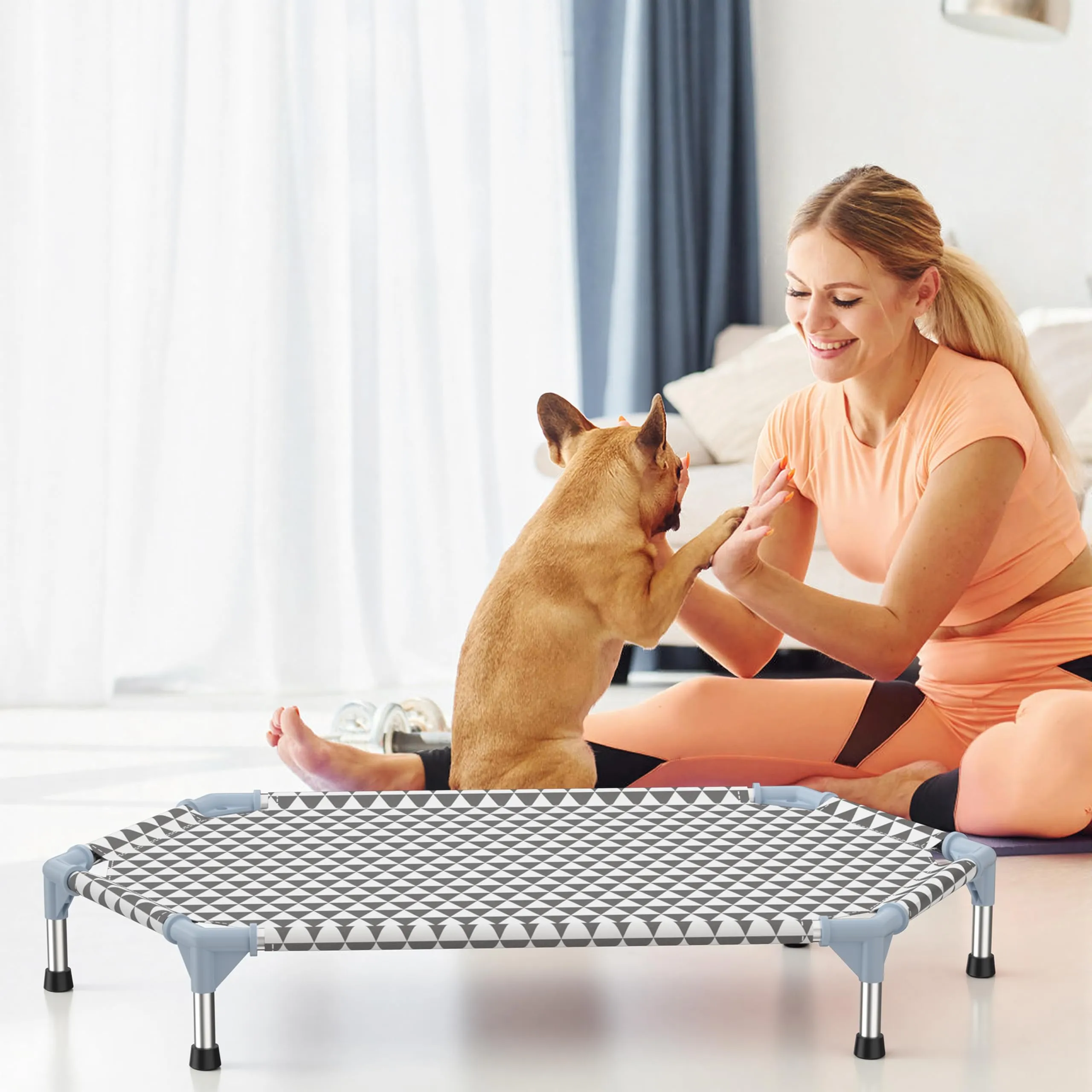 Kuntrust - Letto rialzato da esterno per cani (6 lati, M, triangolo) - immagine 4