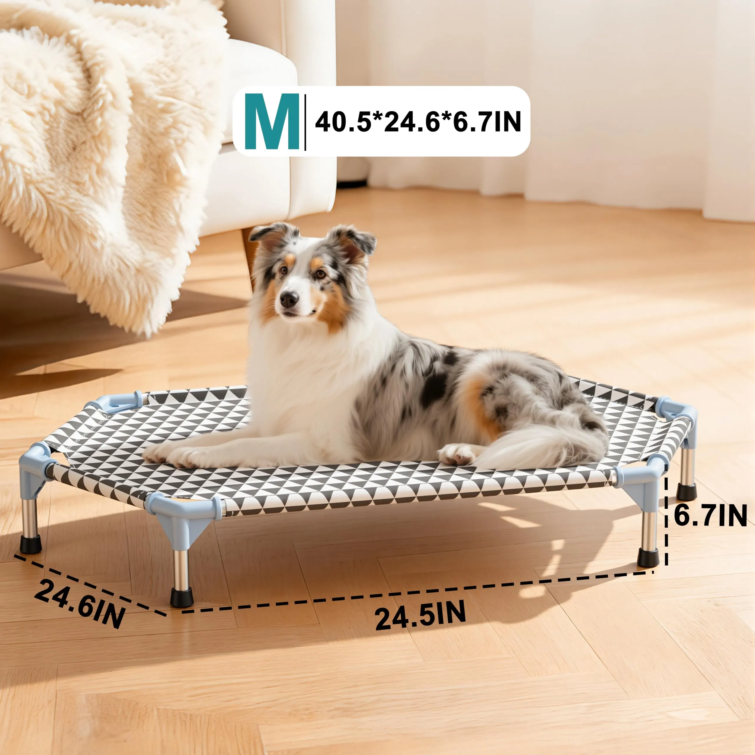 Kuntrust - Letto rialzato da esterno per cani (6 lati, M, triangolo) - immagine 5