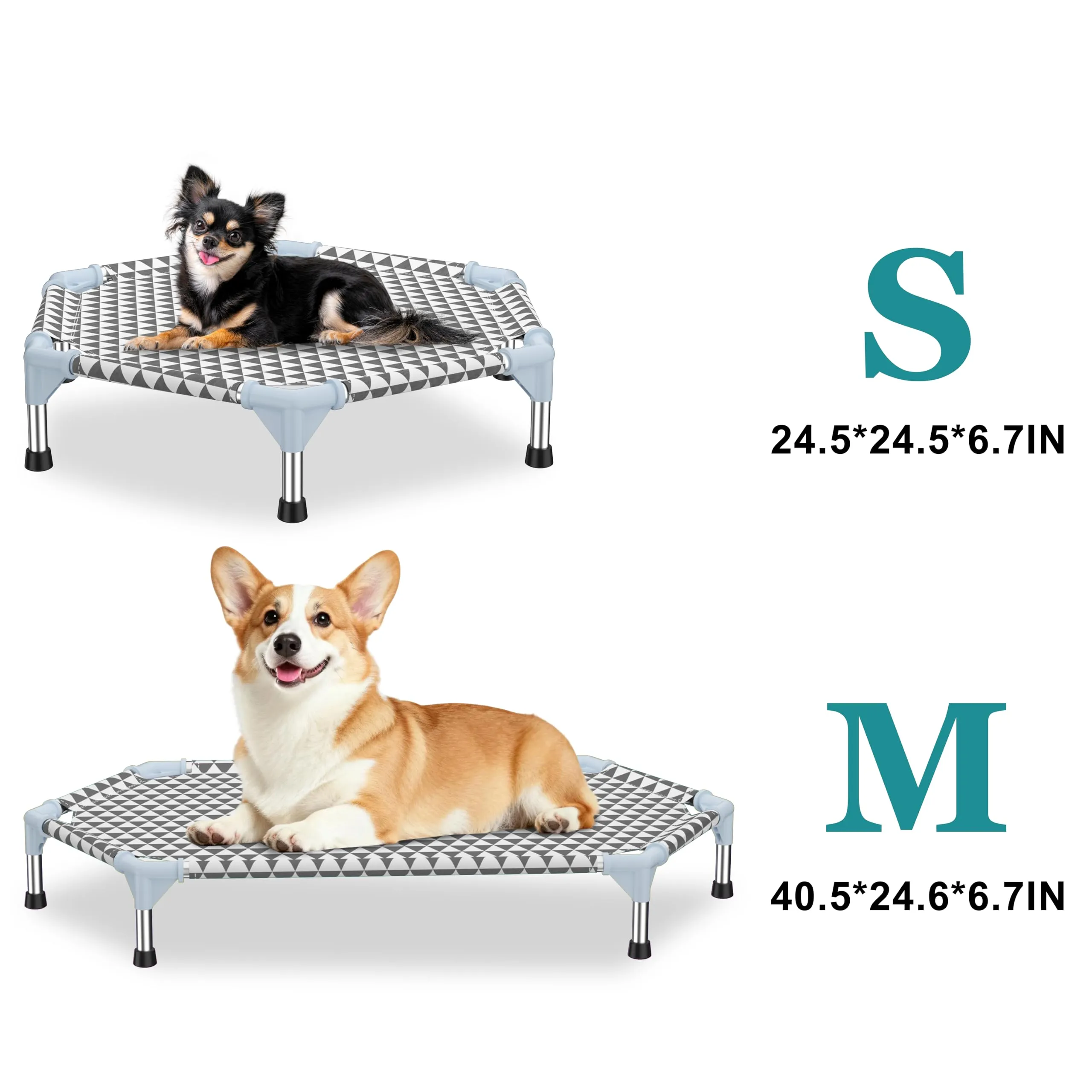 Kuntrust - Letto rialzato da esterno per cani (6 lati, M, triangolo) - immagine 6