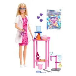 Set bambola Scienziata con tavolo e accessori BARBIE JCR70 - immagine 1