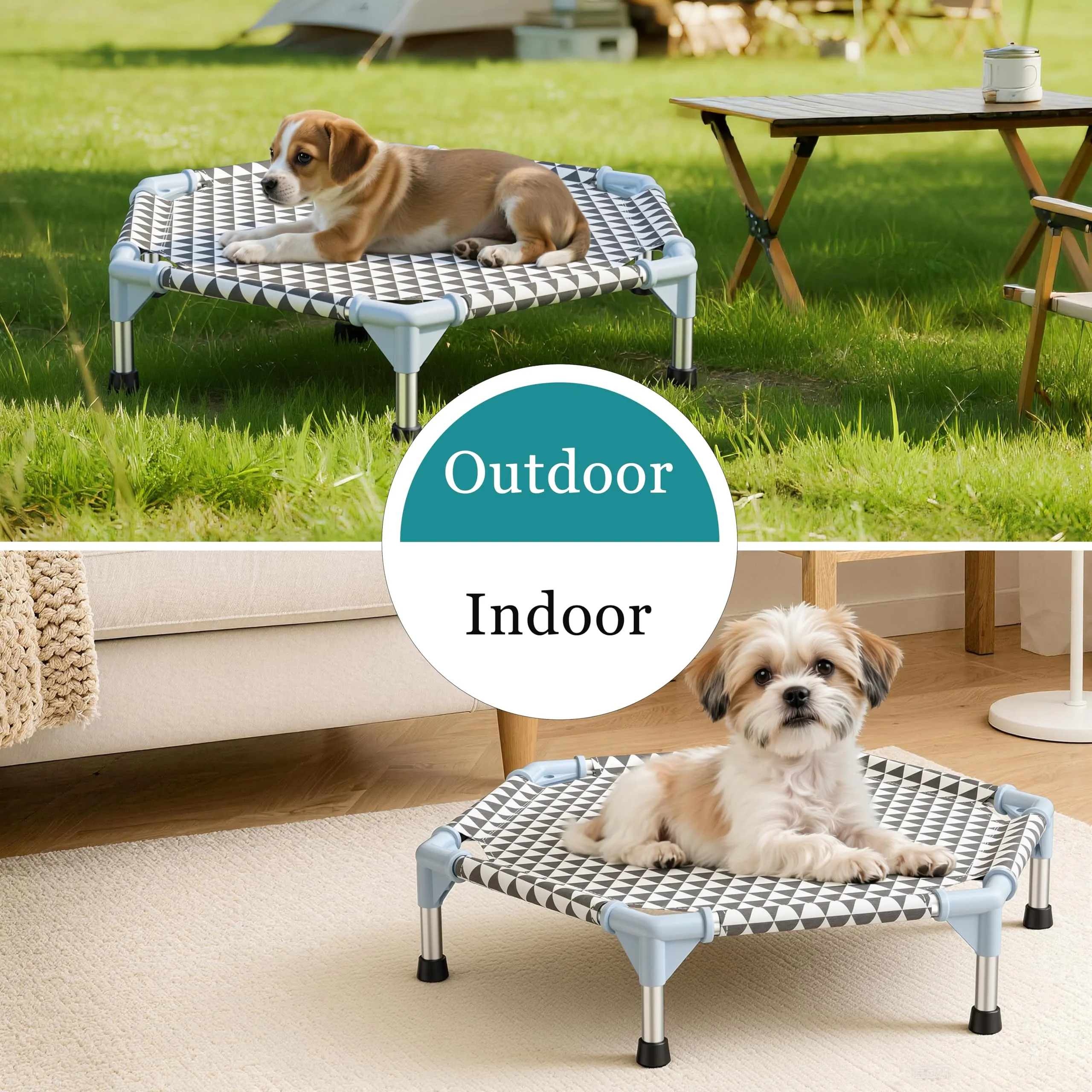 Kuntrust - Letto rialzato da esterno per cani (6 lati, S, triangolo) - immagine 3