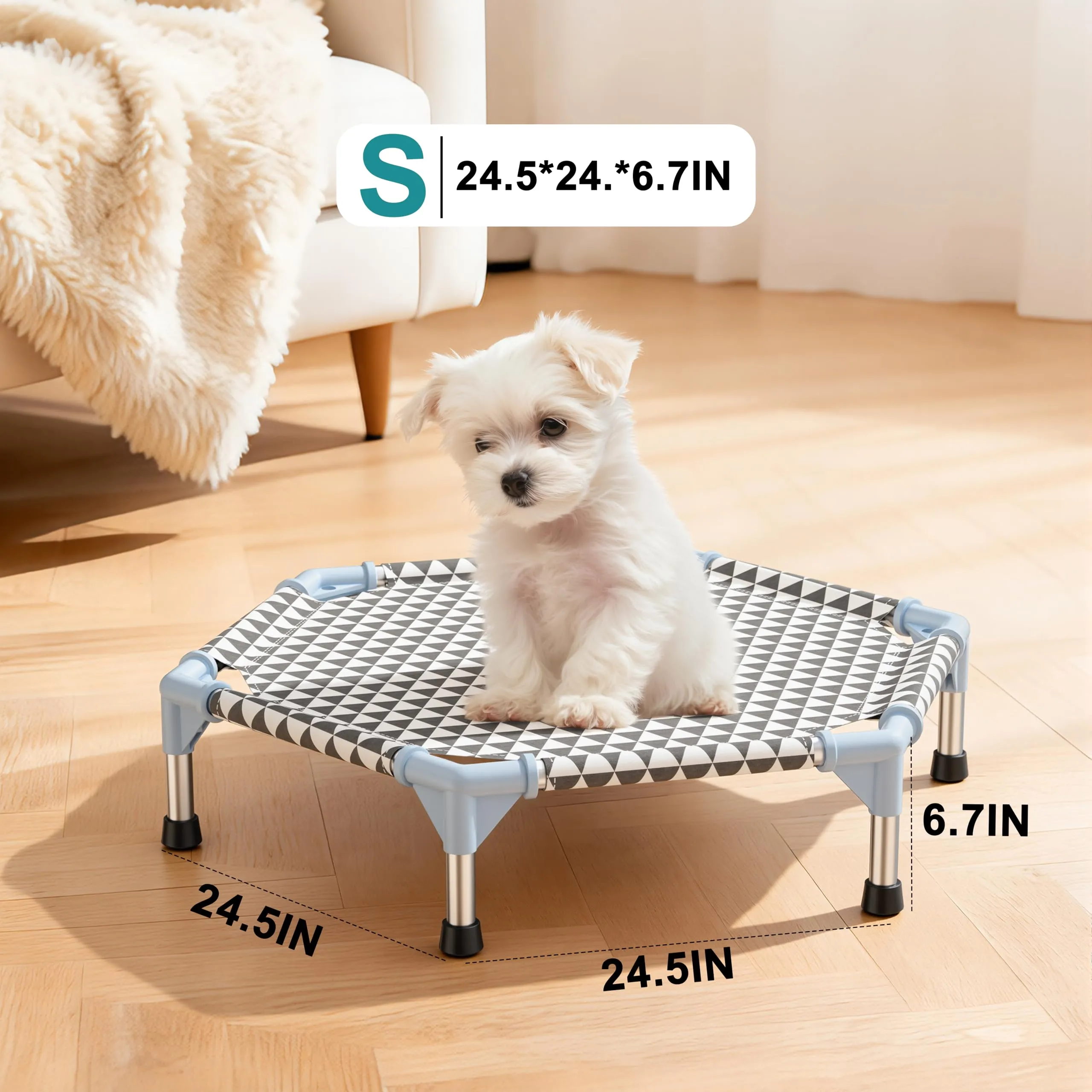Kuntrust - Letto rialzato da esterno per cani (6 lati, S, triangolo) - immagine 5