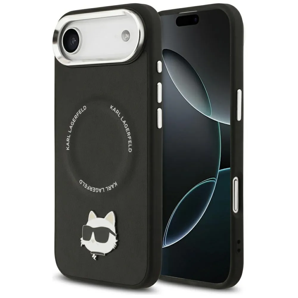 Custodia MagSafe per Apple iPhone 17 Air, Karl Lagerfeld, Choupette Pin, Nera - immagine 1