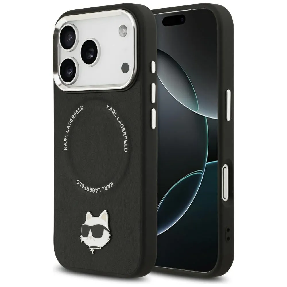 Custodia MagSafe per Apple iPhone 17 Pro, Karl Lagerfeld, Choupette Pin, Nera - immagine 1