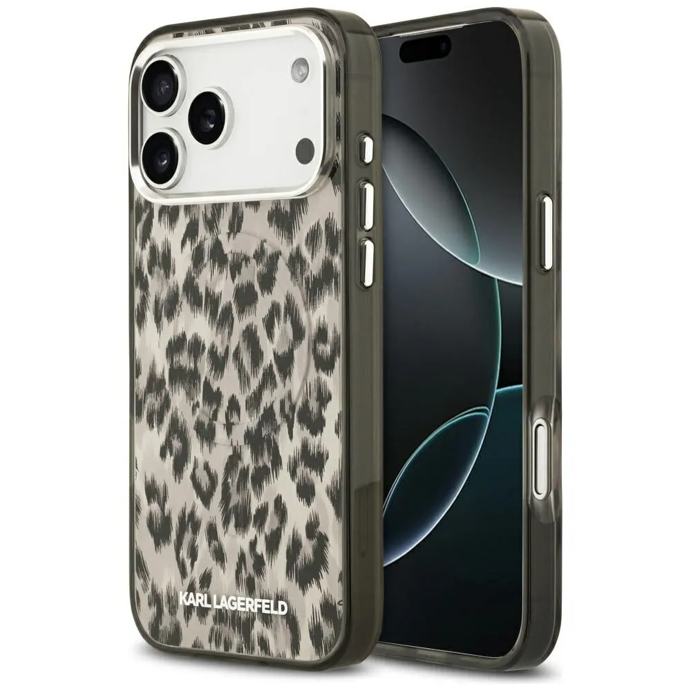 Custodia MagSafe per Apple iPhone 17 Pro Max, Karl Lagerfeld, IML Leopard Pattern, Marrone - immagine 1