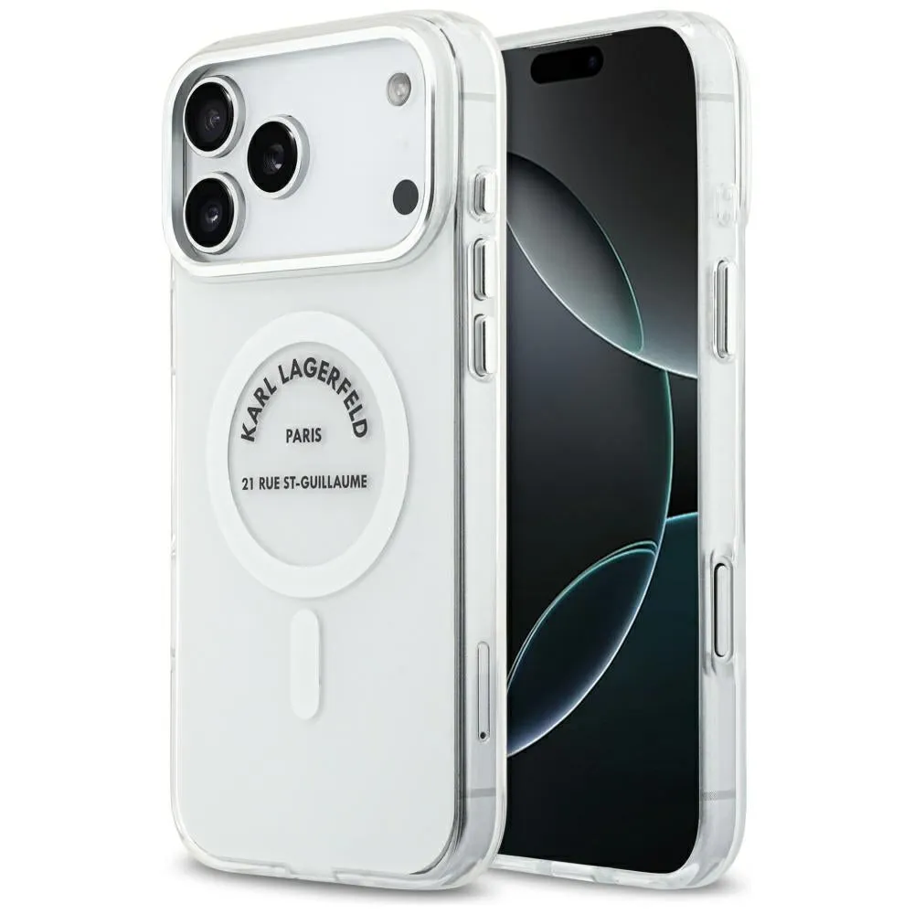 Custodia MagSafe per Apple iPhone 17 Pro Max, Karl Lagerfeld, IML Logo RSG, Trasparente - immagine 1