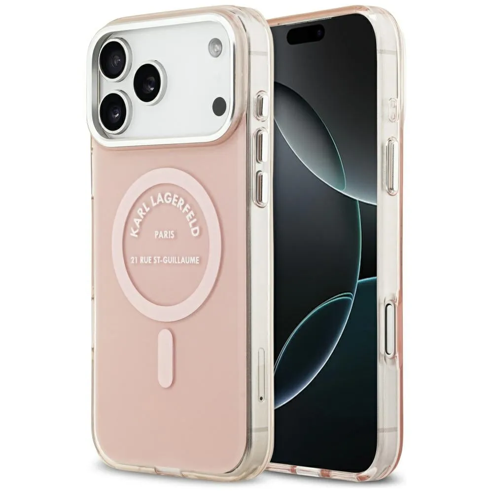Custodia MagSafe per Apple iPhone 17 Pro Max, Karl Lagerfeld, IML Logo RSG, Rosa - immagine 1
