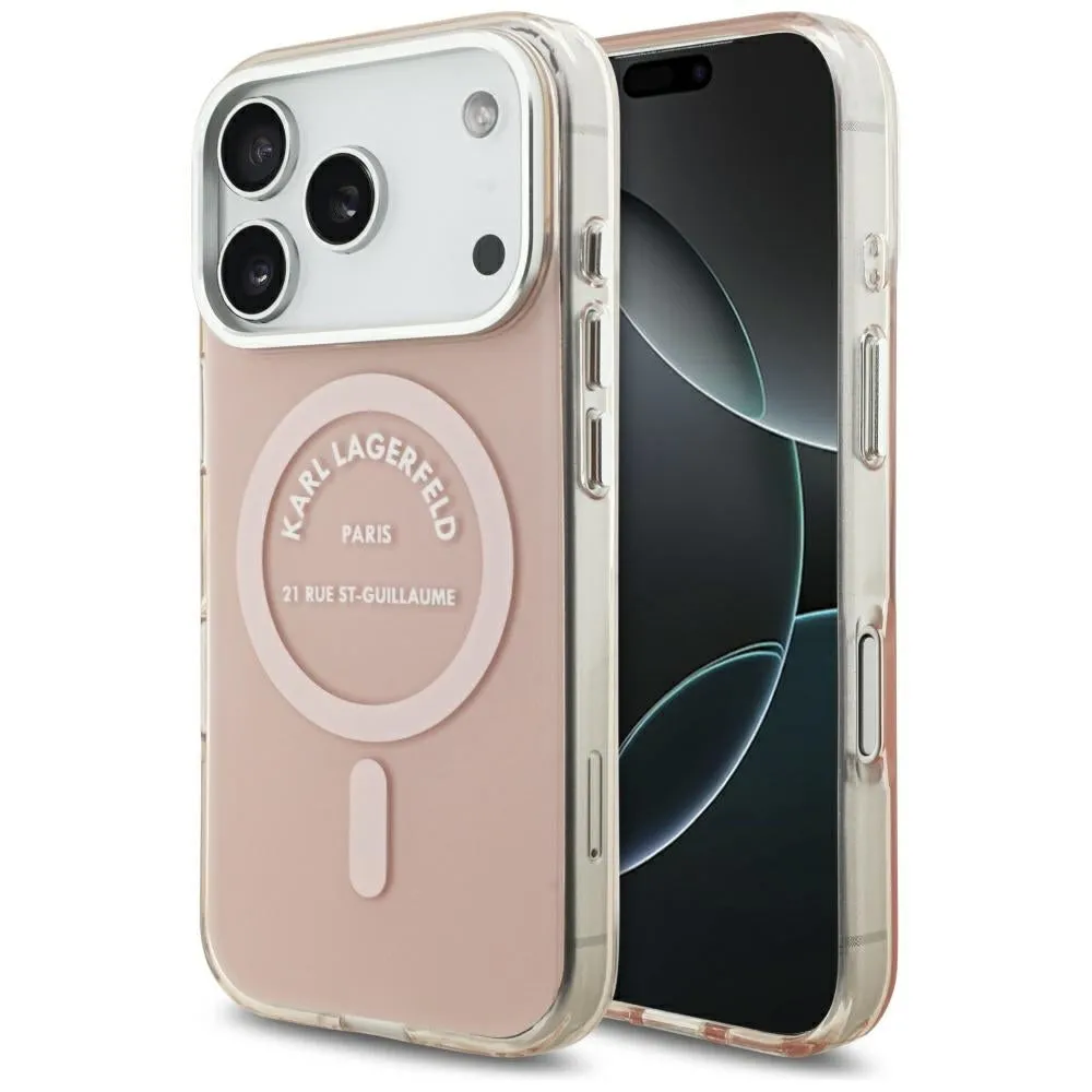 Custodia MagSafe per Apple iPhone 17 Pro, Karl Lagerfeld, IML Logo RSG, Rosa - immagine 1
