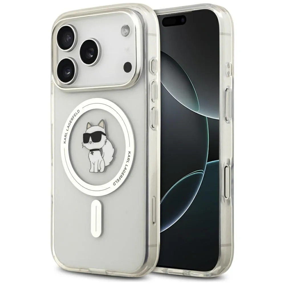Custodia MagSafe per Apple iPhone 17 Pro Max, Karl Lagerfeld, IML Choupette, Trasparente - immagine 1