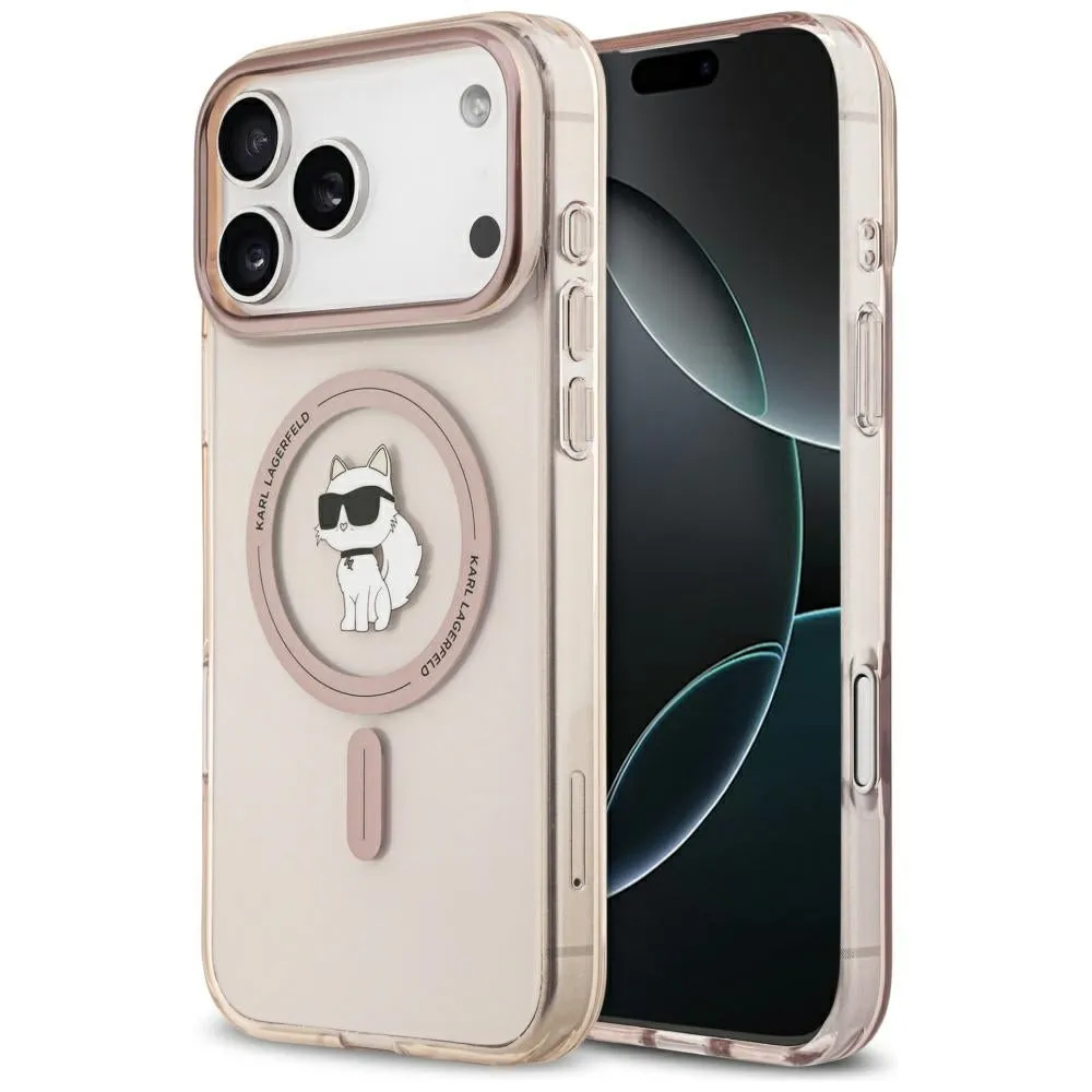 Custodia MagSafe per Apple iPhone 17 Pro Max, Karl Lagerfeld, IML Choupette, Rosa - immagine 1