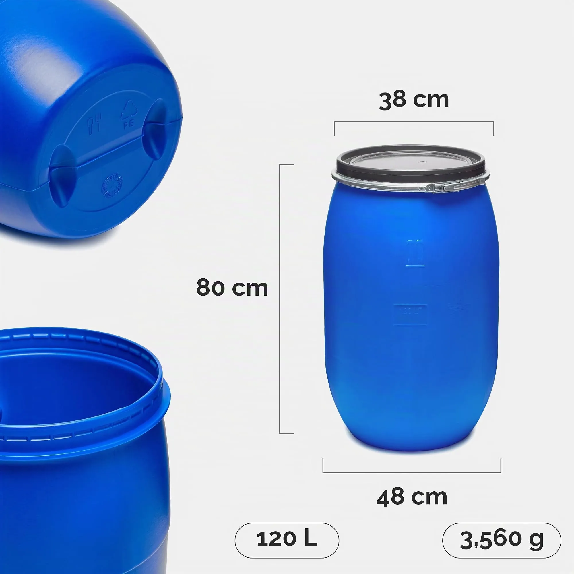 Garronda Serbatoio Acqua HDPE per Alimenti 120L Blu GD-0078 - immagine 2