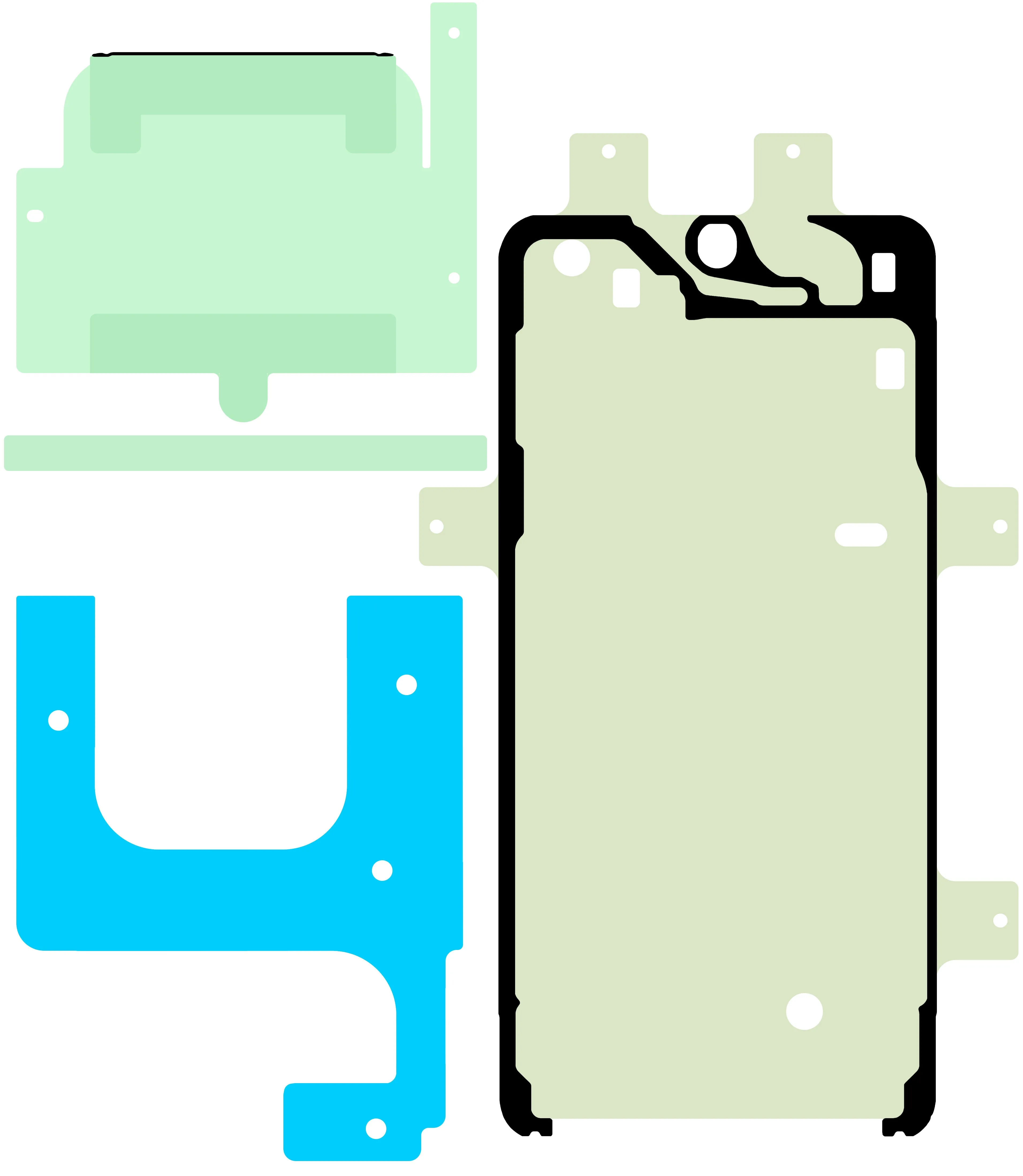 Kit Adesivo Display Samsung Galaxy S23 S911, Service Pack GH82-30551A - immagine 1