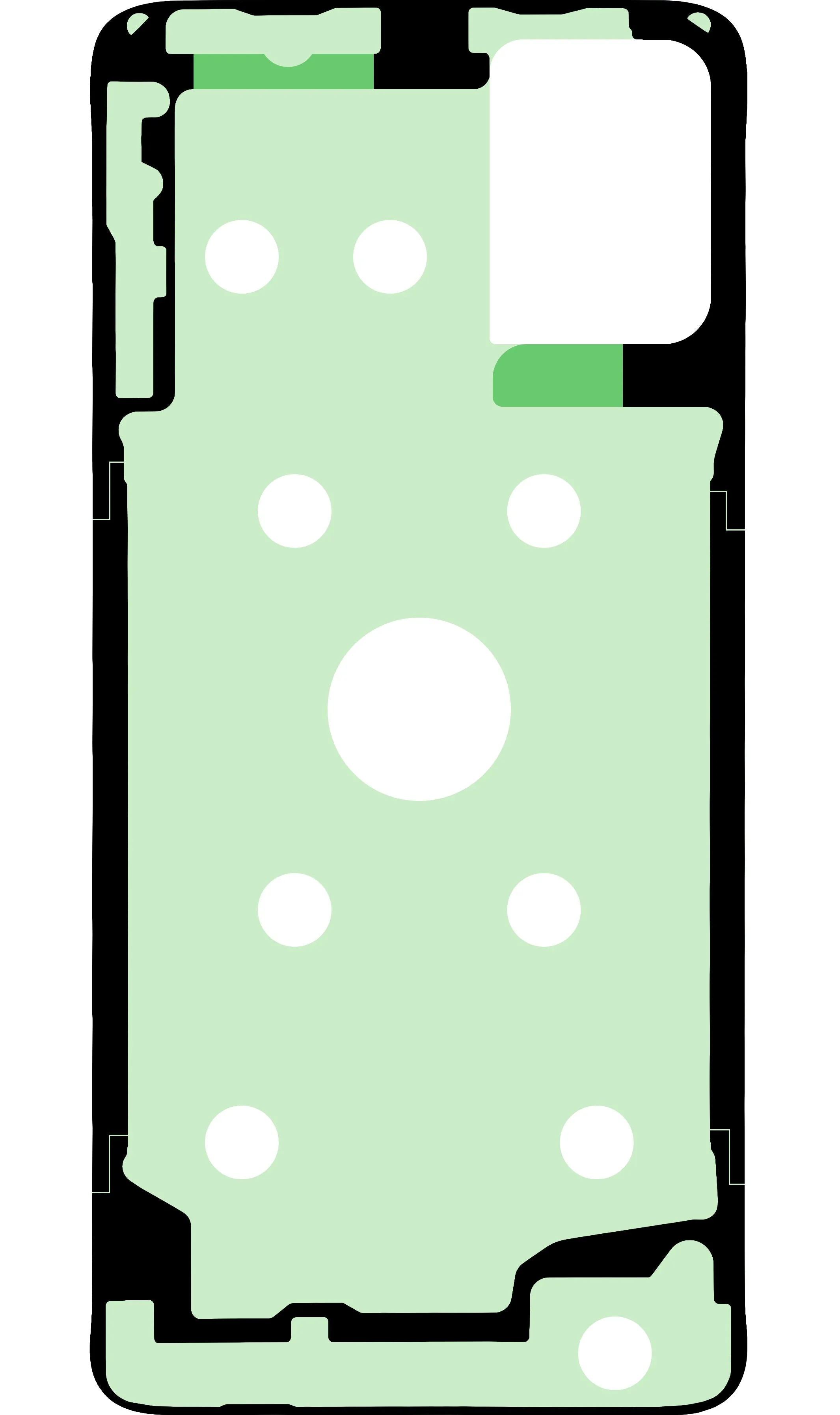 Adesivo Coperchio Batteria Samsung Galaxy A51 A515, Service Pack GH02-20014A - immagine 1