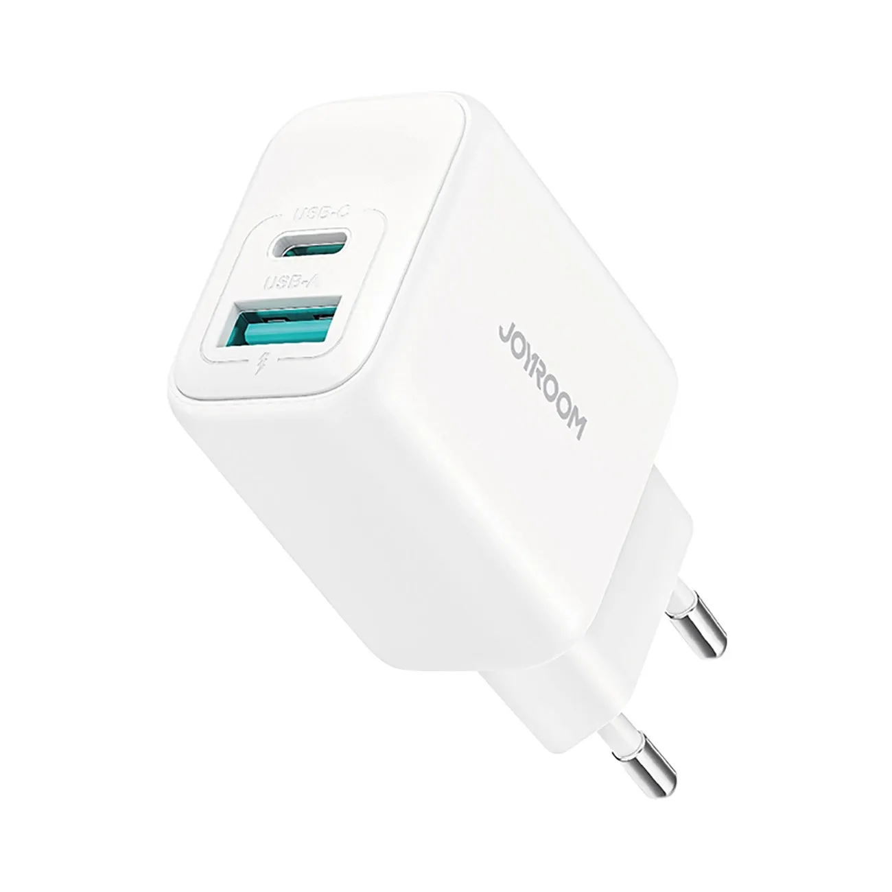 Caricabatterie Rete Joyroom JR-TCF21, 20W, 3A, 1 x USB-A - 1 x USB-C, Bianco - immagine 1