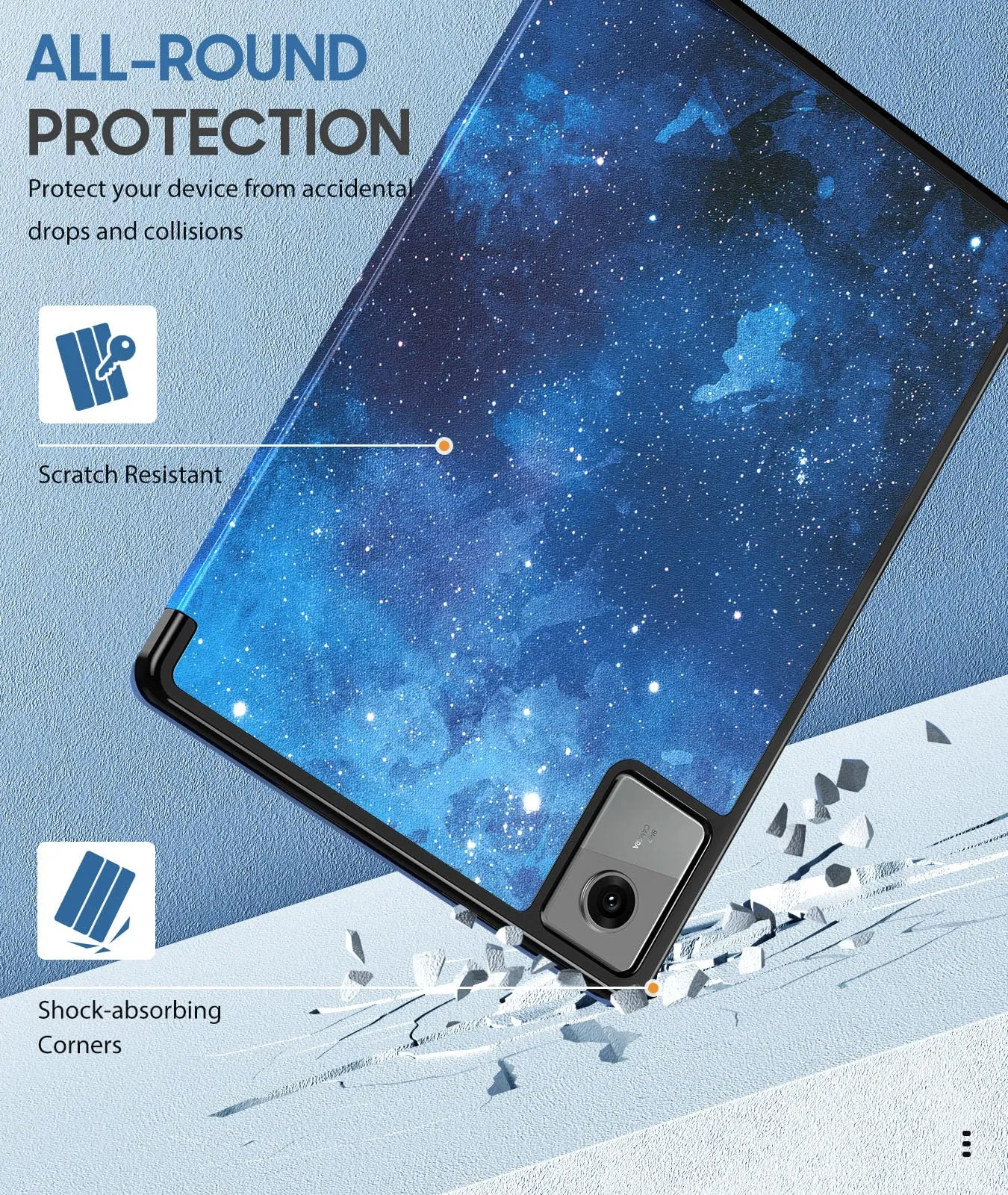 MoKo Cover per Lenovo Idea Tab 11 2025 con Porta Penna, CieloStellatoBlu | Custodia per TB-336ZU TB-336FU, Trifold Stand Case, Auto Sveglia/Sonno, Cover Protettiva in Pelle PU per Lenovo Idea Tab 11 in - immagine 5