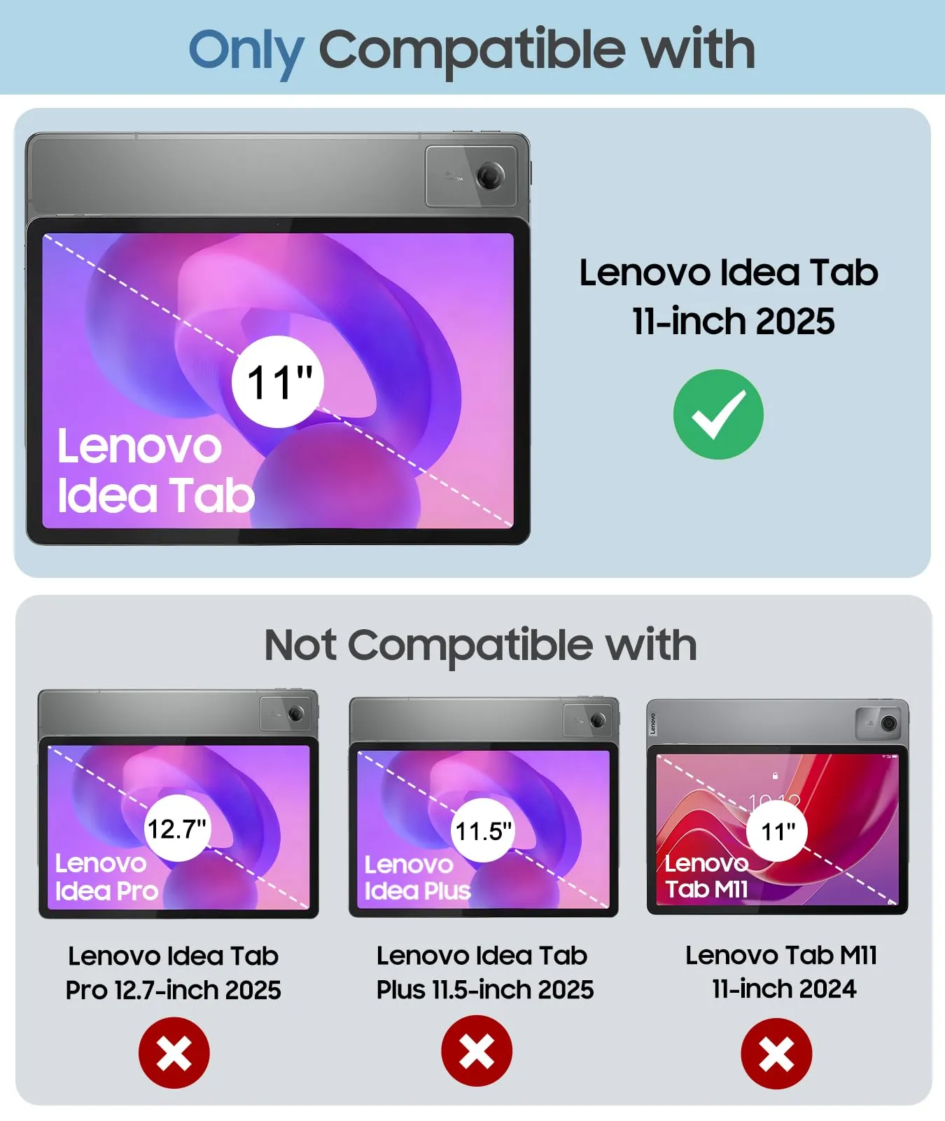 MoKo Cover per Lenovo Idea Tab 11 2025 con Porta Penna, Blu Marino | Custodia per TB-336ZU TB-336FU, Trifold Stand Case, Auto Sveglia/Sonno, Cover Protettiva in Pelle PU per Lenovo Idea Tab 11 in - immagine 2