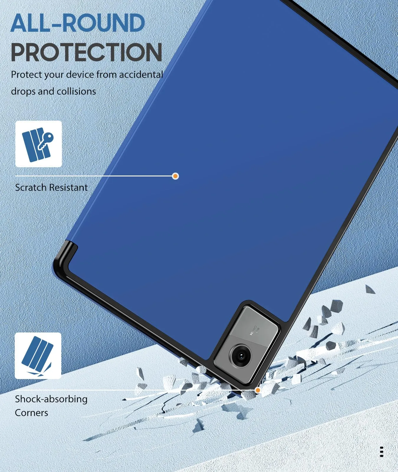 MoKo Cover per Lenovo Idea Tab 11 2025 con Porta Penna, Blu Marino | Custodia per TB-336ZU TB-336FU, Trifold Stand Case, Auto Sveglia/Sonno, Cover Protettiva in Pelle PU per Lenovo Idea Tab 11 in - immagine 5