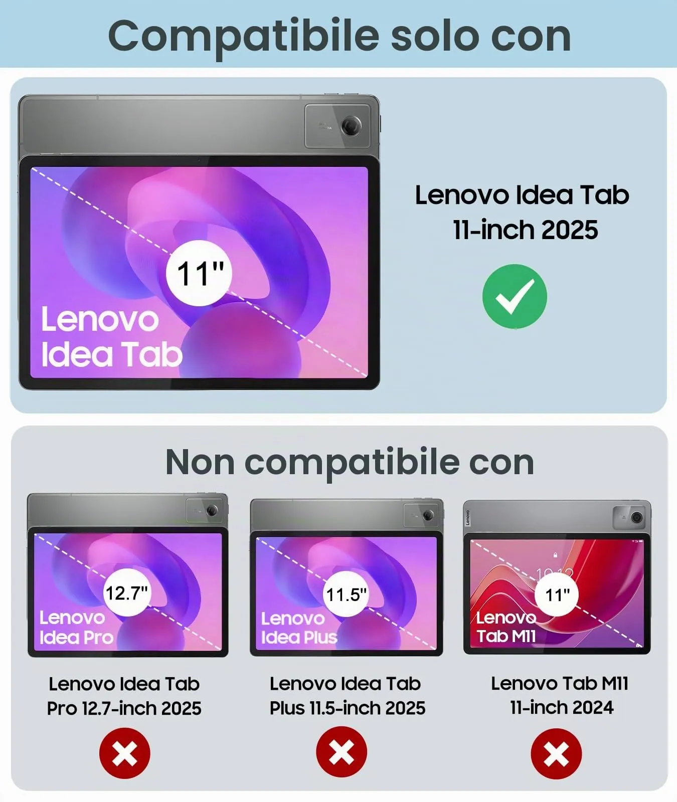 MoKo Cover per Lenovo Idea Tab 11 2025 con Porta Penna, Polar Blue - immagine 2