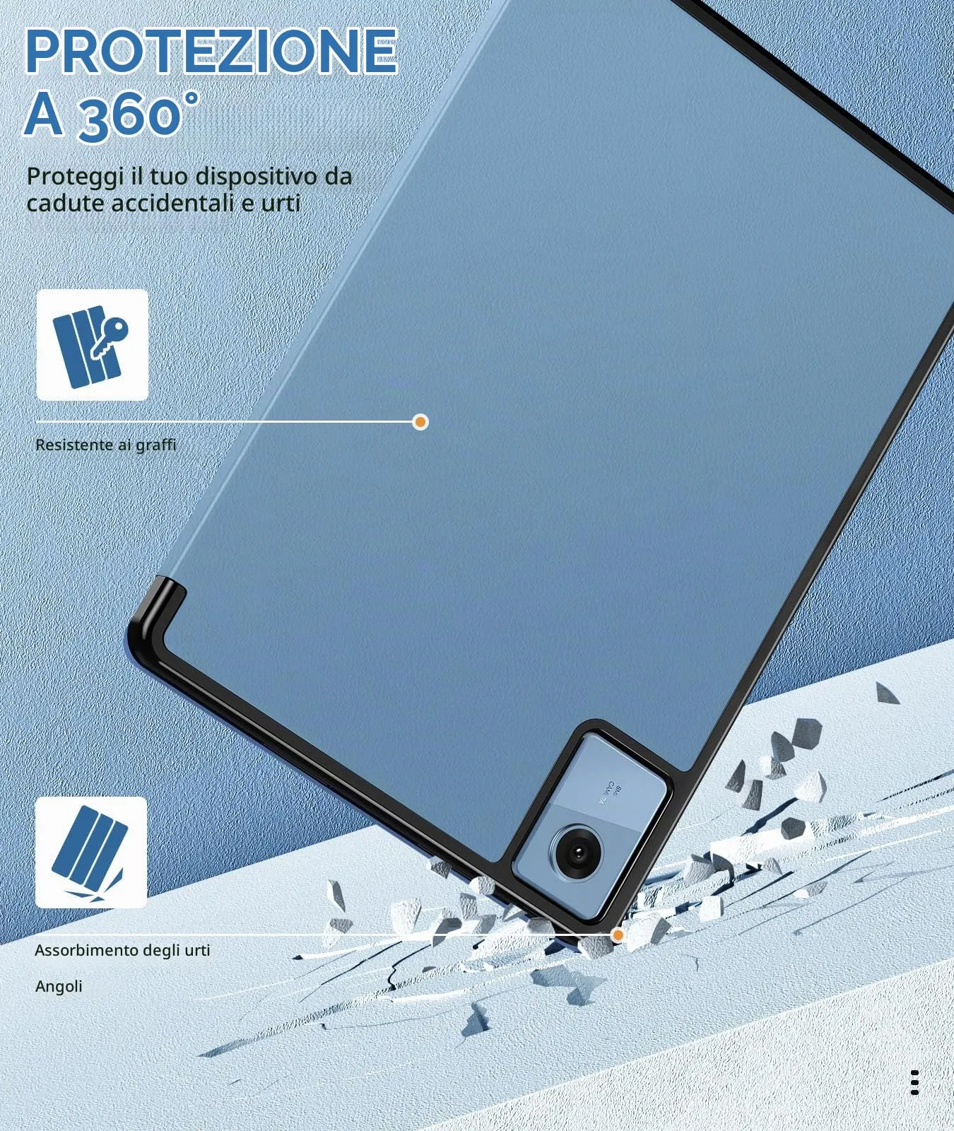 MoKo Cover per Lenovo Idea Tab 11 2025 con Porta Penna, Polar Blue - immagine 5