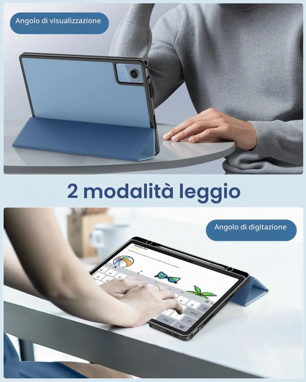 MoKo Cover per Lenovo Idea Tab 11 2025 con Porta Penna, Polar Blue - immagine 6