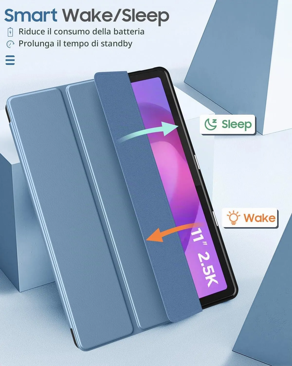 MoKo Cover per Lenovo Idea Tab 11 2025 con Porta Penna, Polar Blue - immagine 7