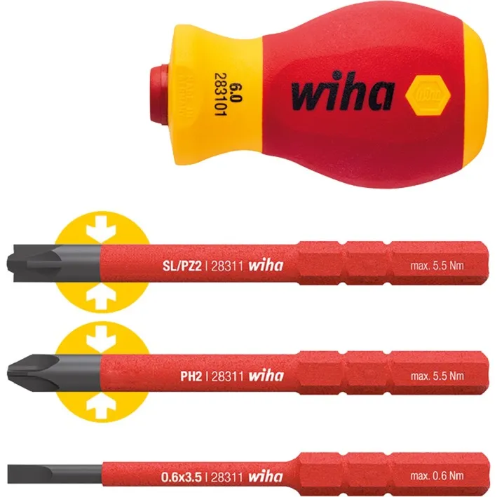 Cacciavite con set portapunte SoftFinish electric slimVario, 4 pezzi - immagine 1