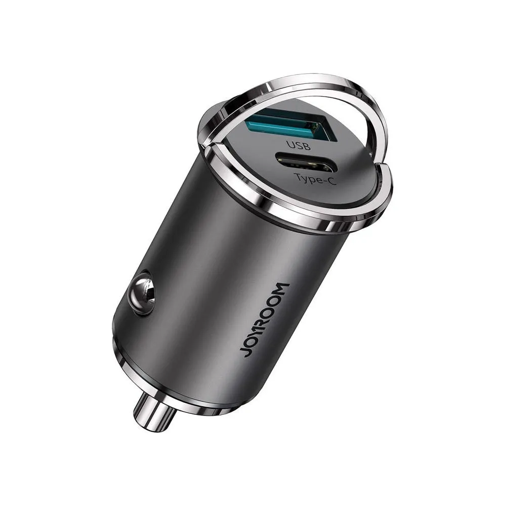 Caricabatterie Auto Joyroom C-A35, 45W, 5A, 1 x USB-A - 1 x USB-C, Grigio - immagine 1