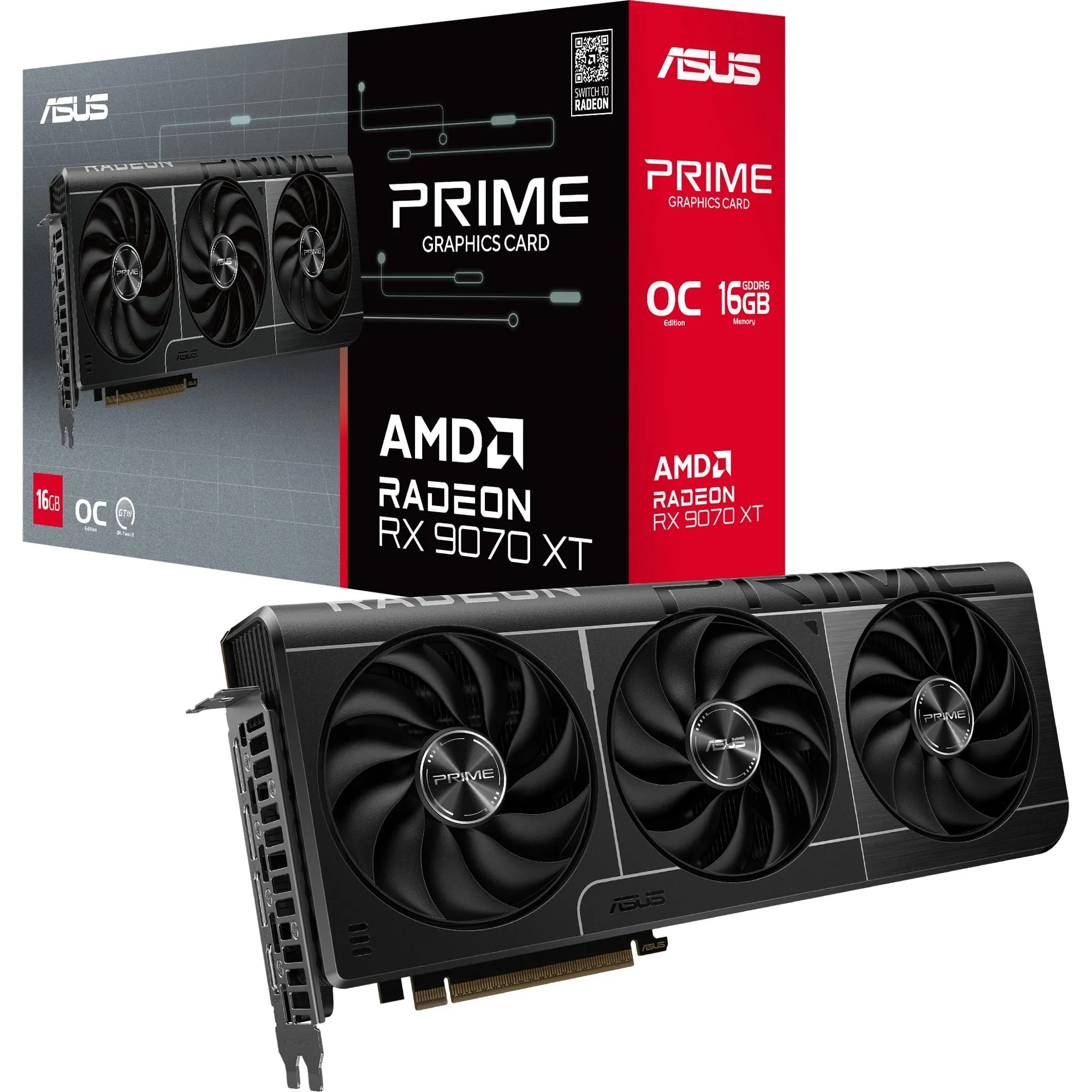 Prime -RX9070XT-O16G AMD Radeon RX 9070 XT 16 GB GDDR6, Scheda grafica - immagine 1