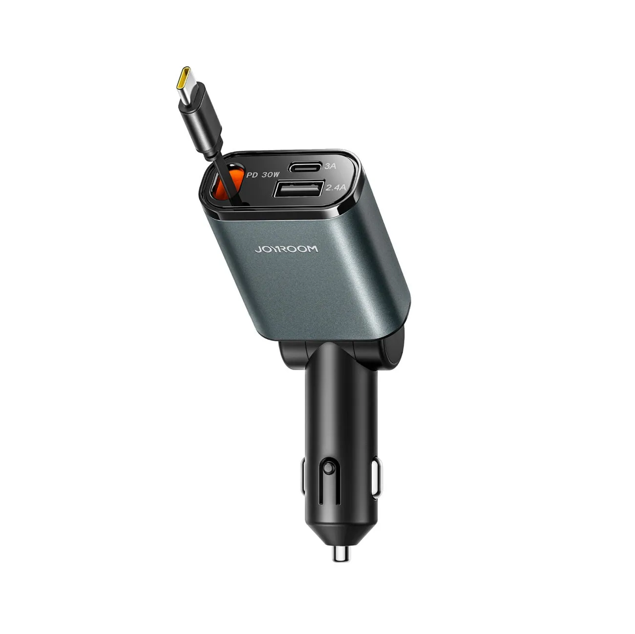 Caricabatterie Auto Con Cavo USB-C Joyroom JR-CCL07, 30W, 3A, 1 x USB-A - 1 x USB-C, Grigio - immagine 1