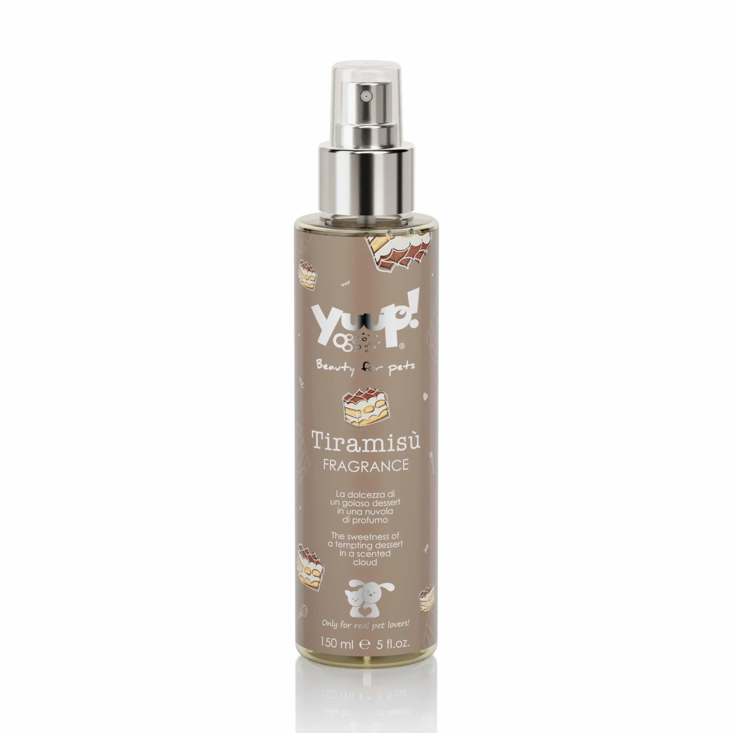 YUUP! - Acqua profumata condizionante per cane e gatto senza alcool Tiramisù, 150 ml, profumo a lunga durata con note di caffè e cioccolato amaro - immagine 1