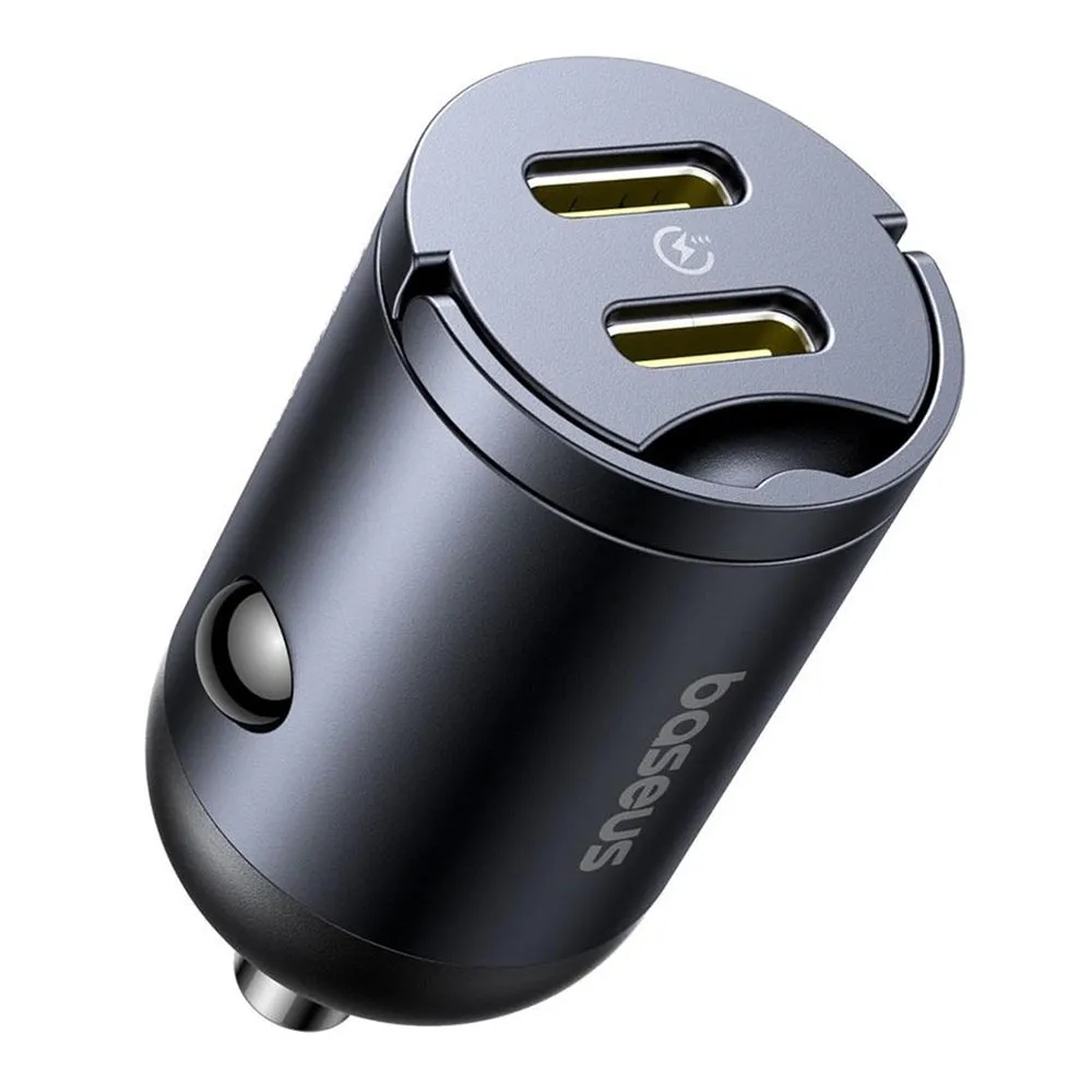 Caricabatterie Auto Baseus Tiny Star, 30W, 3A, 2 x USB-C, Nero C00035001121-03 - immagine 1