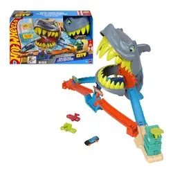 Playset Shark Chomp Beach HOT WHEELS CITY JHL96 - immagine 1