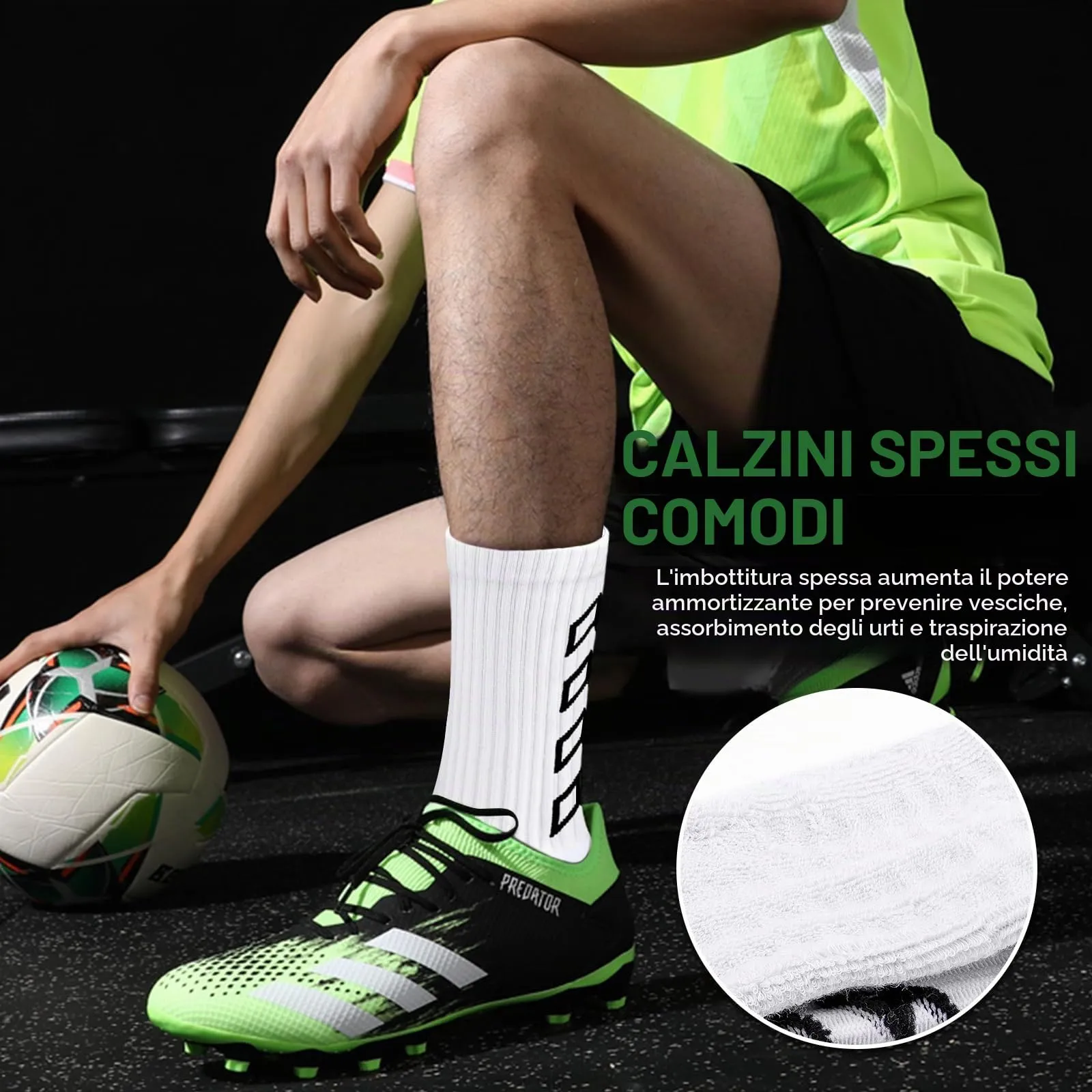 Calze Antiscivolo Calcio Uomo 37-45 Calzini Grip Socks per Football Running - immagine 6