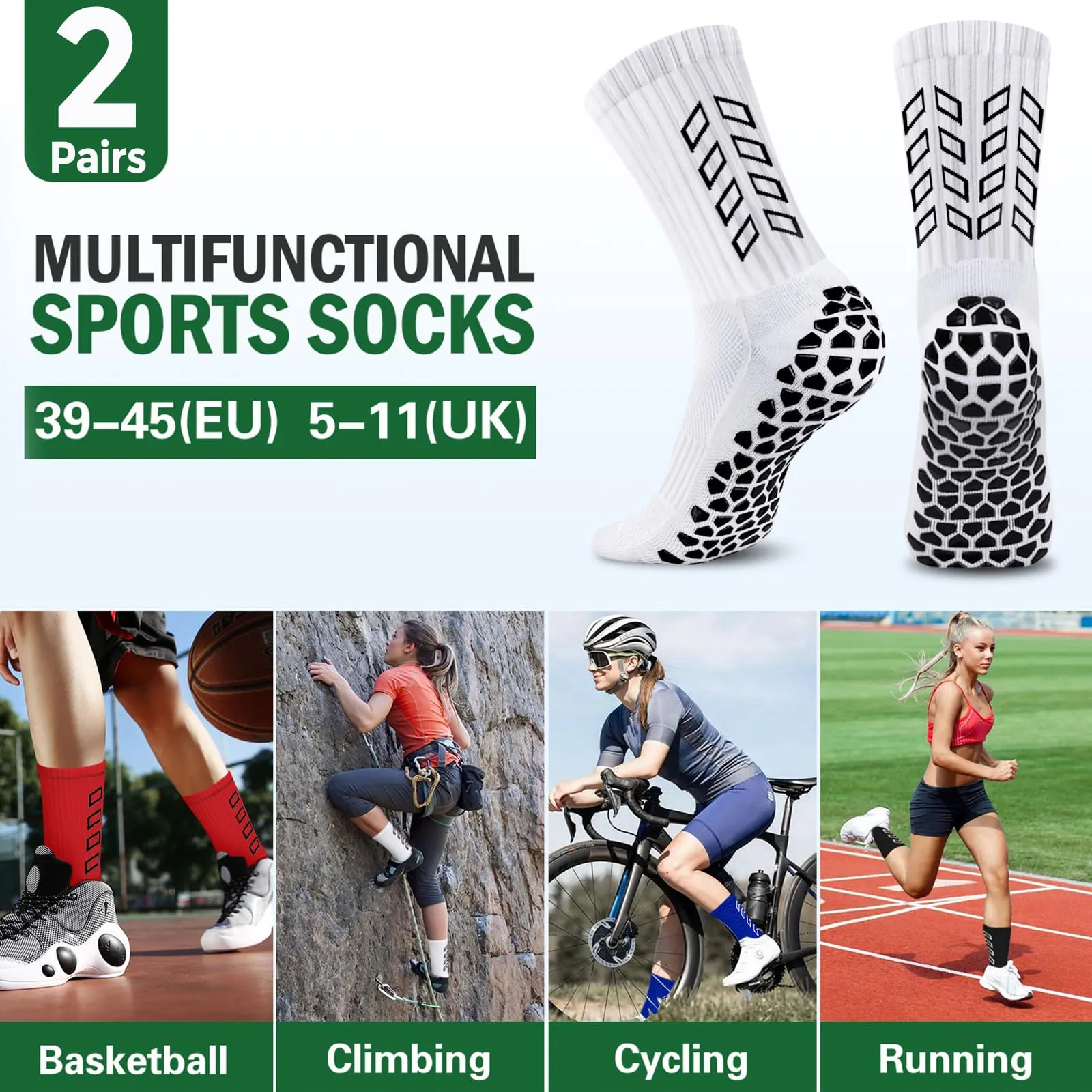 Calze Antiscivolo Calcio Uomo 37-45 Calzini Grip Socks per Football Running - immagine 7
