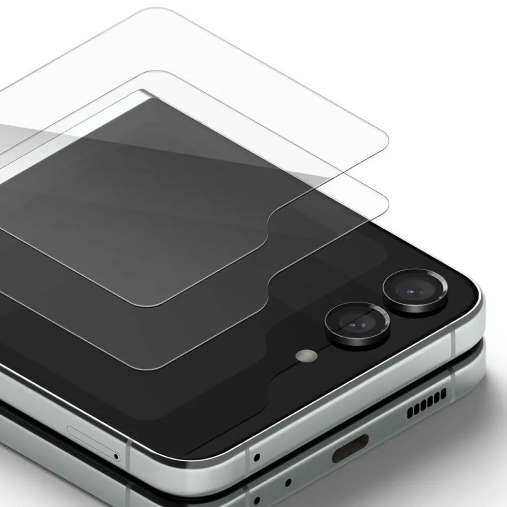 Pellicola protettiva Schermo Esterno Ringke per Samsung Galaxy Z Flip5 F731, Vetro Temperato, Full Glue, Set 2 pezzi - immagine 1