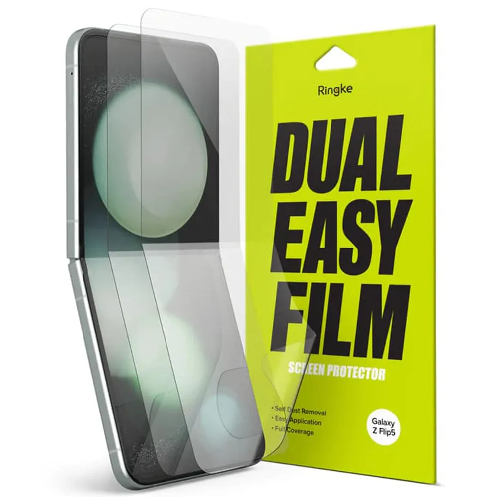 Pellicola Protettiva Interna Schermo Ringke Dual Easy per Samsung Galaxy Z Flip5 F731, Plastica, Set 2 pezzi - immagine 1
