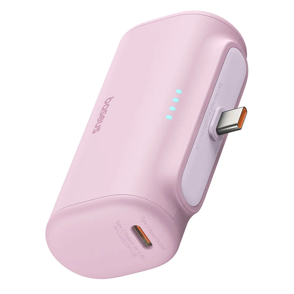 Batteria Esterna Baseus Compact, 5000mAh, 20W, PD, 2 x USB-C, Rosa P10068306413-00 - immagine 1