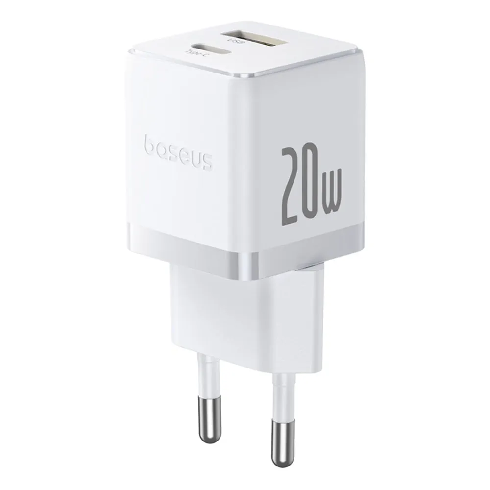 Caricabatterie Rete Baseus Palm, 20W, 3A, 1 x USB-A - 1 x USB-C, Bianco CCZC20UE - immagine 1