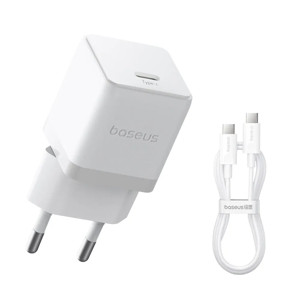 Caricabatterie da rete con cavo USB-C Baseus Palm, 20W, 3A, 1 x USB-C, Bianco P10111602213-01 - immagine 1